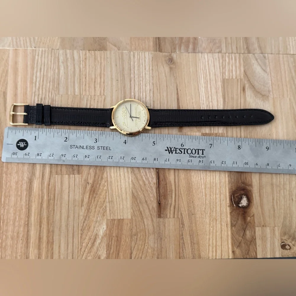 Hamilton Rare Distinguished Leader Watch New in Box Gold Dial Case Leather Strap